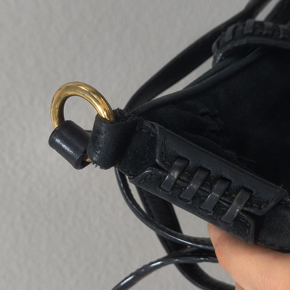 Ralph Lauren Black suede crossbody bag Real Leather - Picture 4 of 6